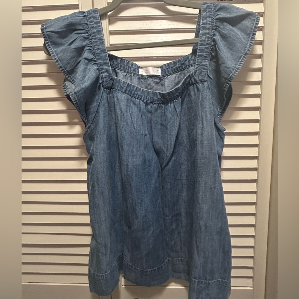 LC Lauren Conrad Light Blue Denim Blouse